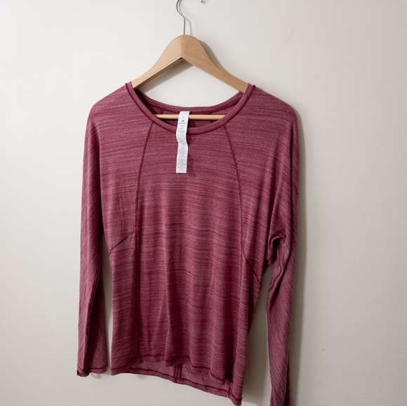 Lululemon set to sweat long sleeve size 4  heathered ruby red - Picture 7 of 10